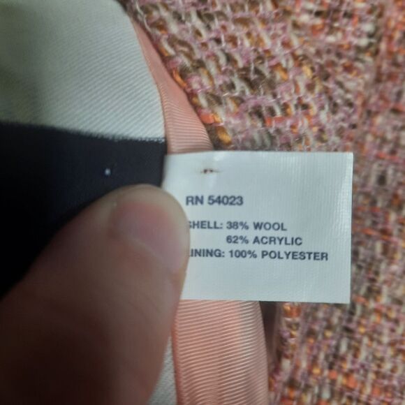 GAP Vintage Y2K Pink Tweed Flounce Skirt Wool Blend Size 8 - Picture 4 of 5